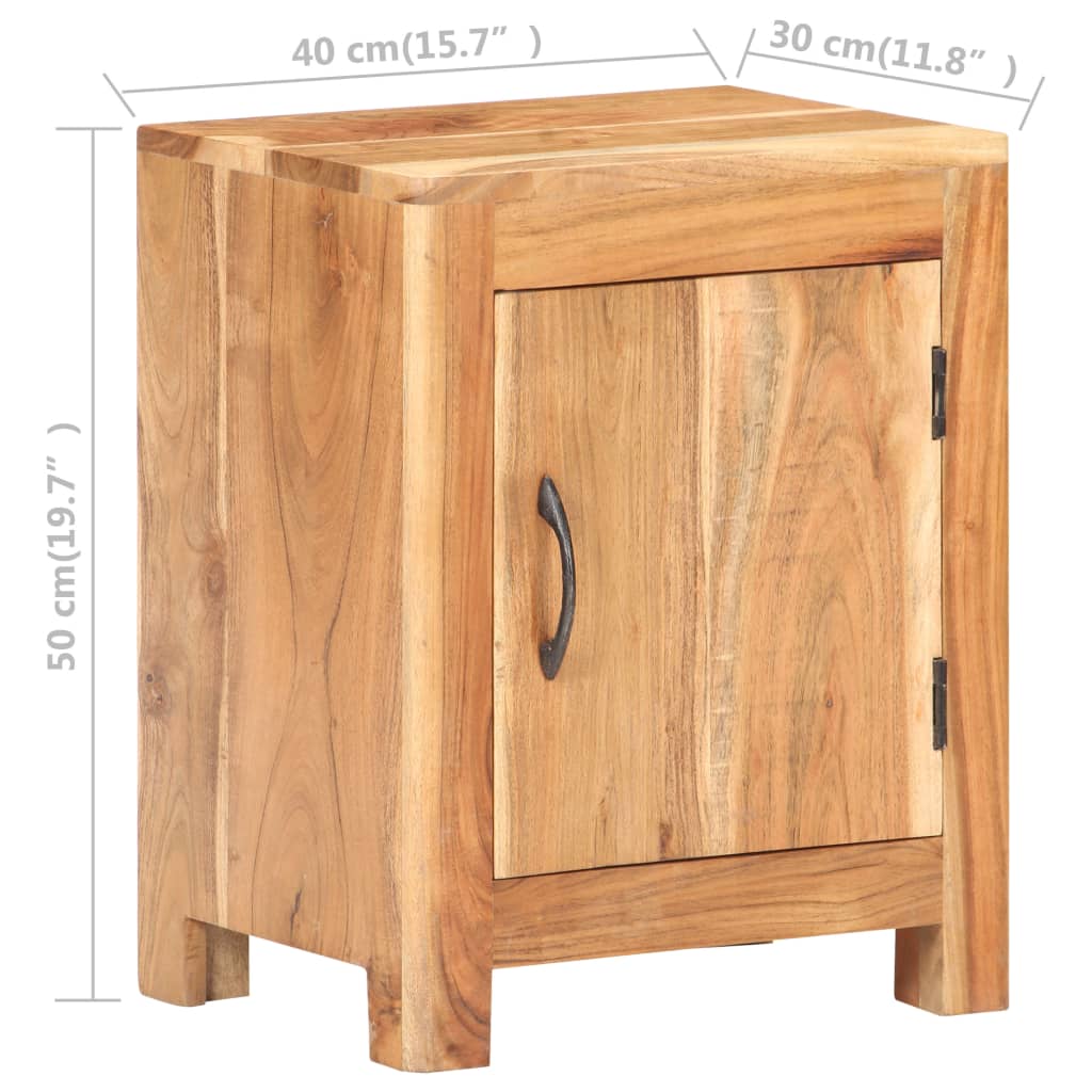 Bedside Cabinet 40x30x50 cm Solid Acacia Wood - OLBRIT