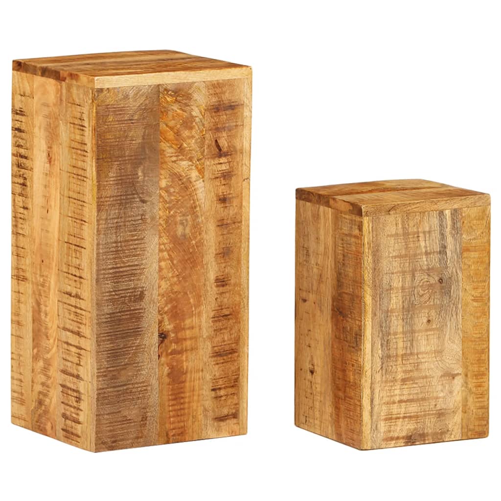 Side Tables 2 pcs Solid Mango Wood - OLBRIT