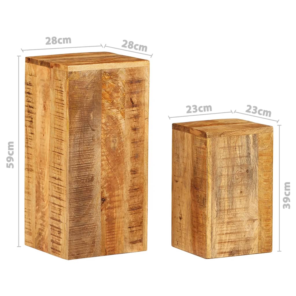 Side Tables 2 pcs Solid Mango Wood - OLBRIT