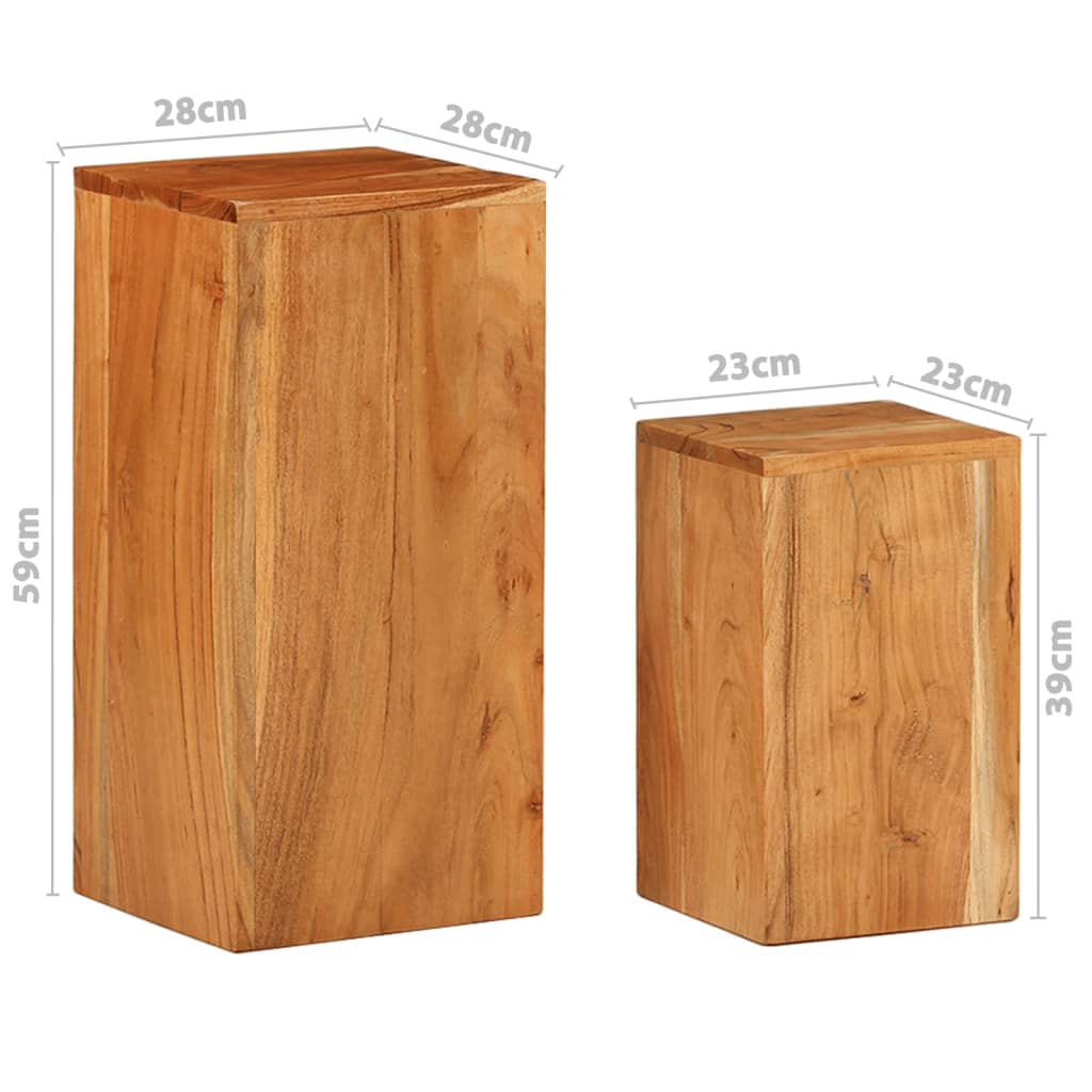 Side Tables 2 pcs Solid Acacia Wood - OLBRIT