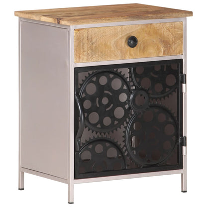 Bedside Cabinet 40x30x50 cm Rough Mango Wood - OLBRIT