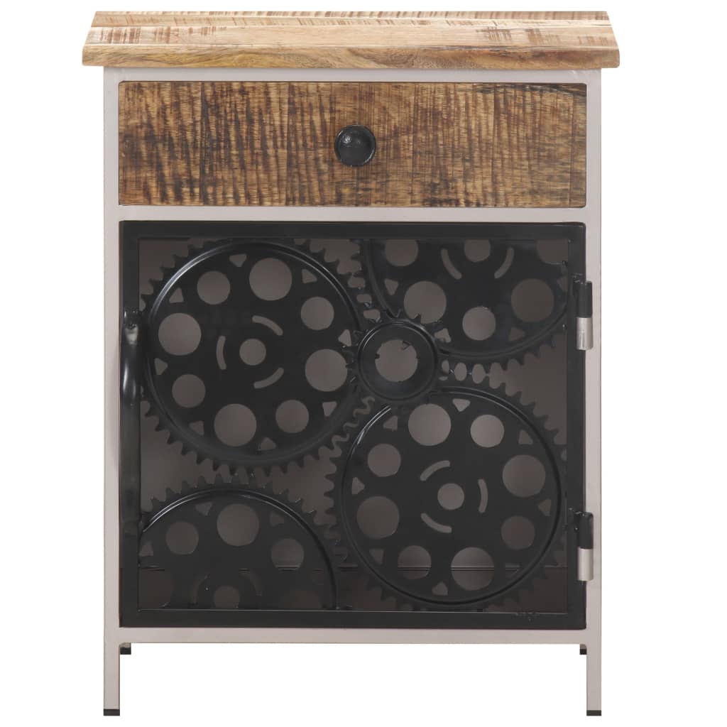 Bedside Cabinet 40x30x50 cm Rough Mango Wood - OLBRIT