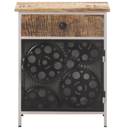Bedside Cabinet 40x30x50 cm Rough Mango Wood - OLBRIT