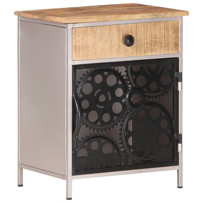 Bedside Cabinet 40x30x50 cm Rough Mango Wood - OLBRIT