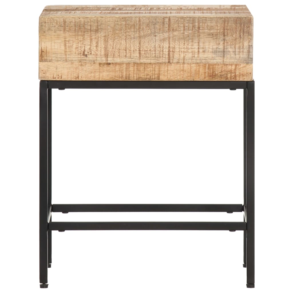 Side Table 40x30x50 cm Solid Rough Mango Wood - OLBRIT