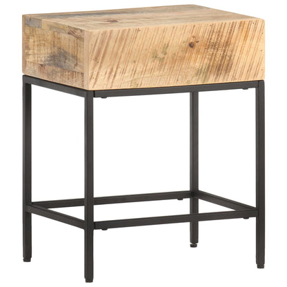 Side Table 40x30x50 cm Solid Rough Mango Wood - OLBRIT