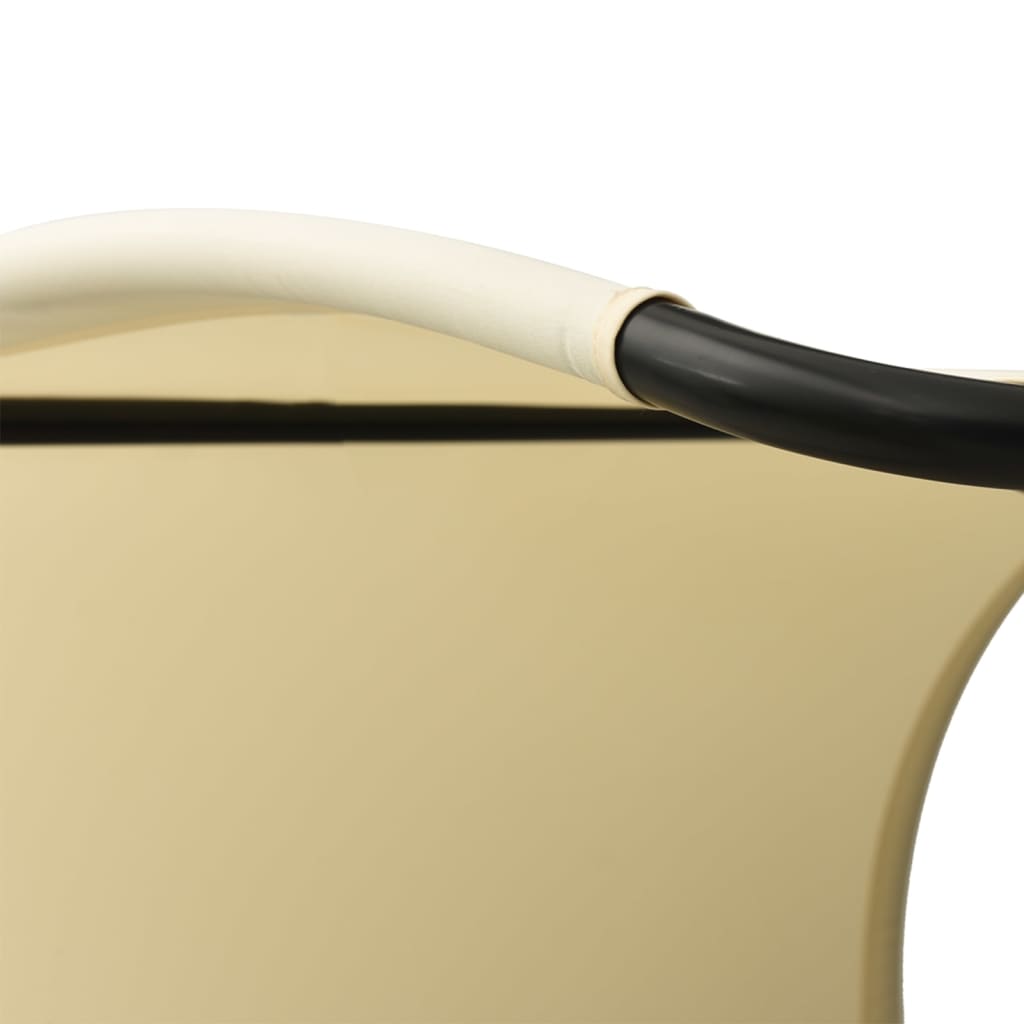 Double Sun Lounger with Canopy Textilene Taupe and Cream - OLBRIT