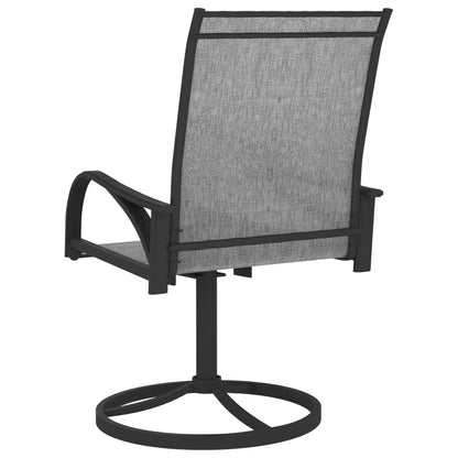 Garden Swivel Chairs 2 pcs Textilene and Steel Grey - OLBRIT