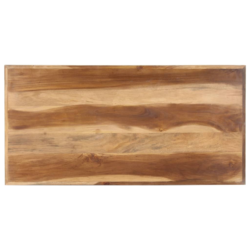 vidaXL Dining Table 120x60x75 cm Solid Wood with Honey Finish - OLBRIT