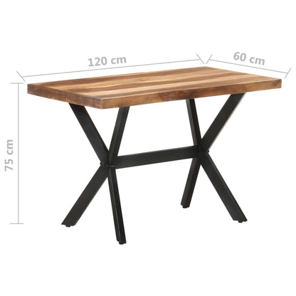 vidaXL Dining Table 120x60x75 cm Solid Wood with Honey Finish - OLBRIT