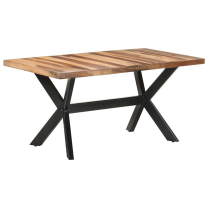 Dining Table 160x80x75 cm Solid Wood with Honey Finish - OLBRIT