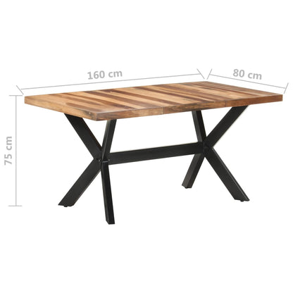 Dining Table 160x80x75 cm Solid Wood with Honey Finish - OLBRIT