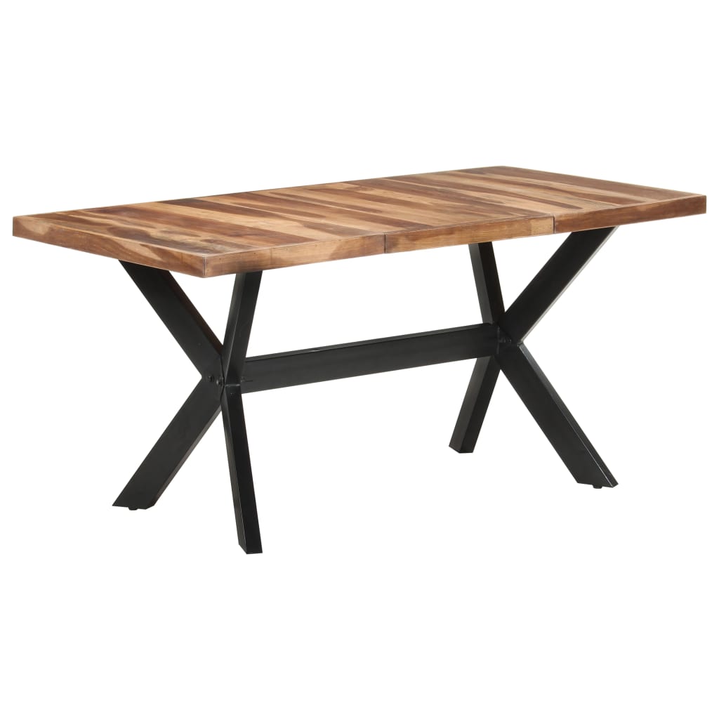 Dining Table 160x80x75 cm Solid Wood with Honey Finish - OLBRIT
