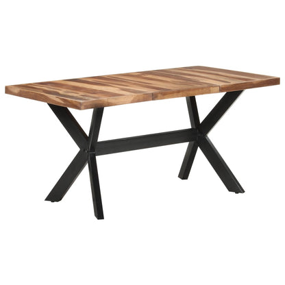 Dining Table 160x80x75 cm Solid Wood with Honey Finish - OLBRIT