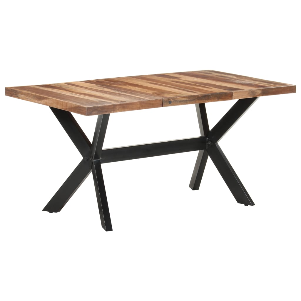 Dining Table 160x80x75 cm Solid Wood with Honey Finish - OLBRIT