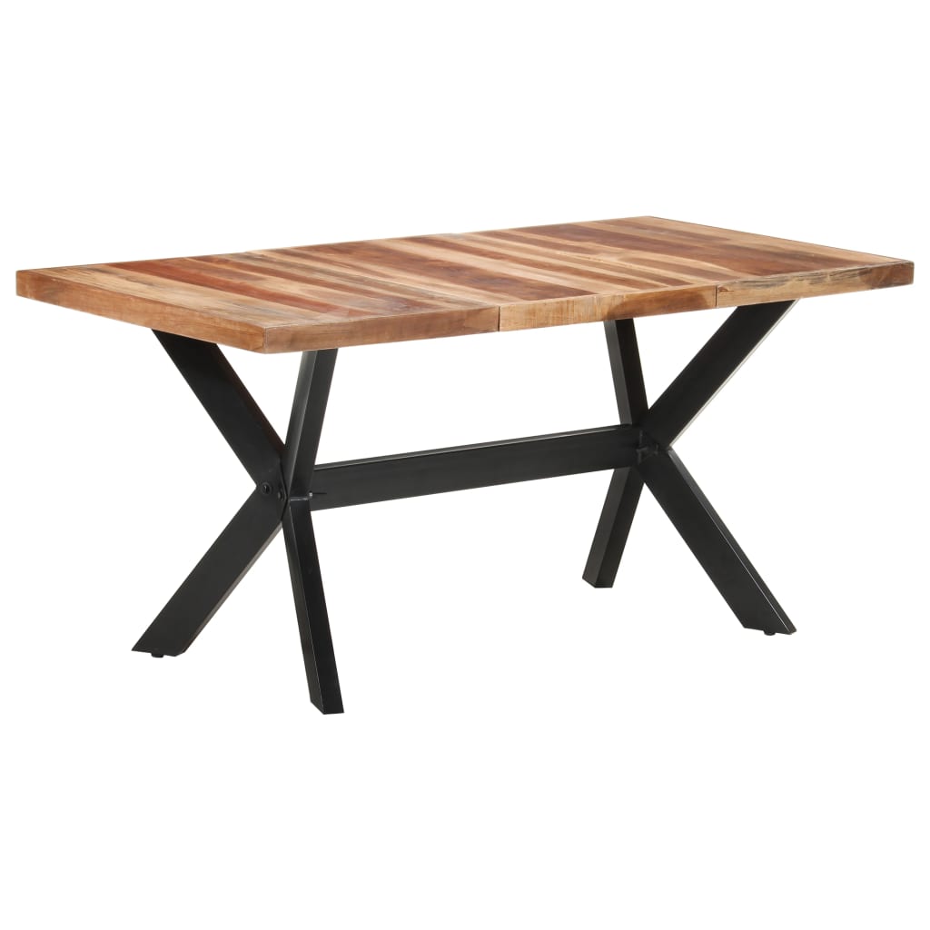 Dining Table 160x80x75 cm Solid Wood with Honey Finish - OLBRIT