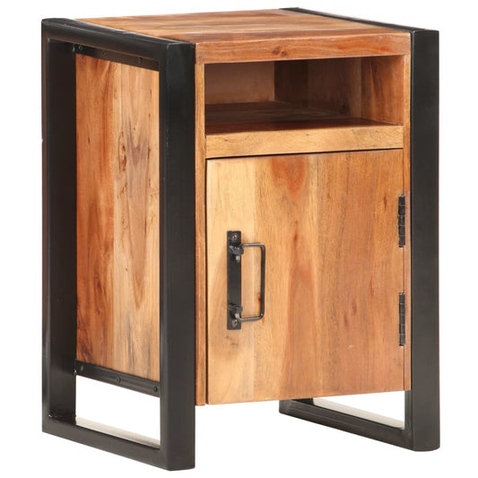 Bedside Cabinet 40x35x55cm Solid Acacia Wood in Sheesham Finish - OLBRIT