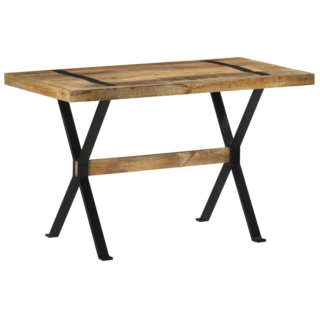 Dining Table 120x60x76 cm Rough Mango Wood - OLBRIT