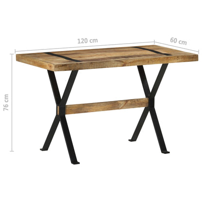 Dining Table 120x60x76 cm Rough Mango Wood - OLBRIT