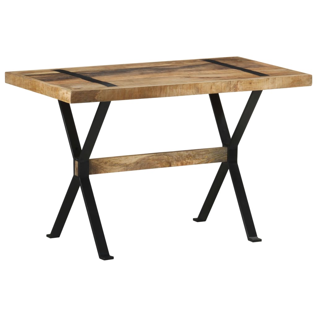 Dining Table 120x60x76 cm Rough Mango Wood - OLBRIT