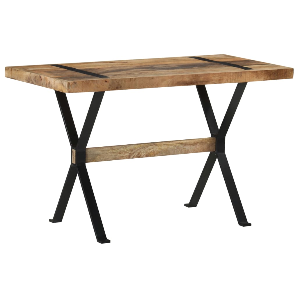 Dining Table 120x60x76 cm Rough Mango Wood - OLBRIT