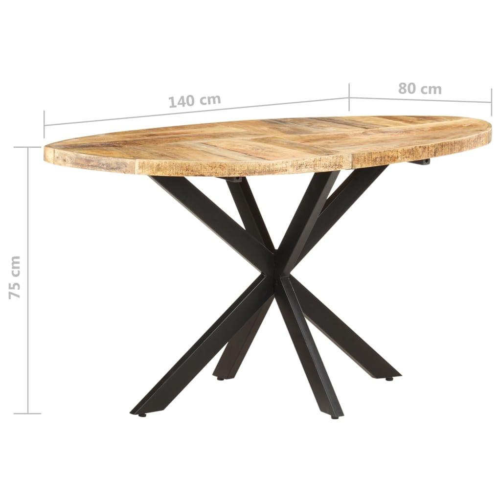 Dining Table 140x80x75 cm Solid Mango Wood - OLBRIT