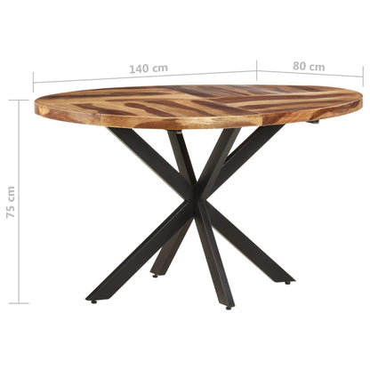 Dining Table 140x80x75cm Solid Acacia Wood with Sheesham Finish - OLBRIT