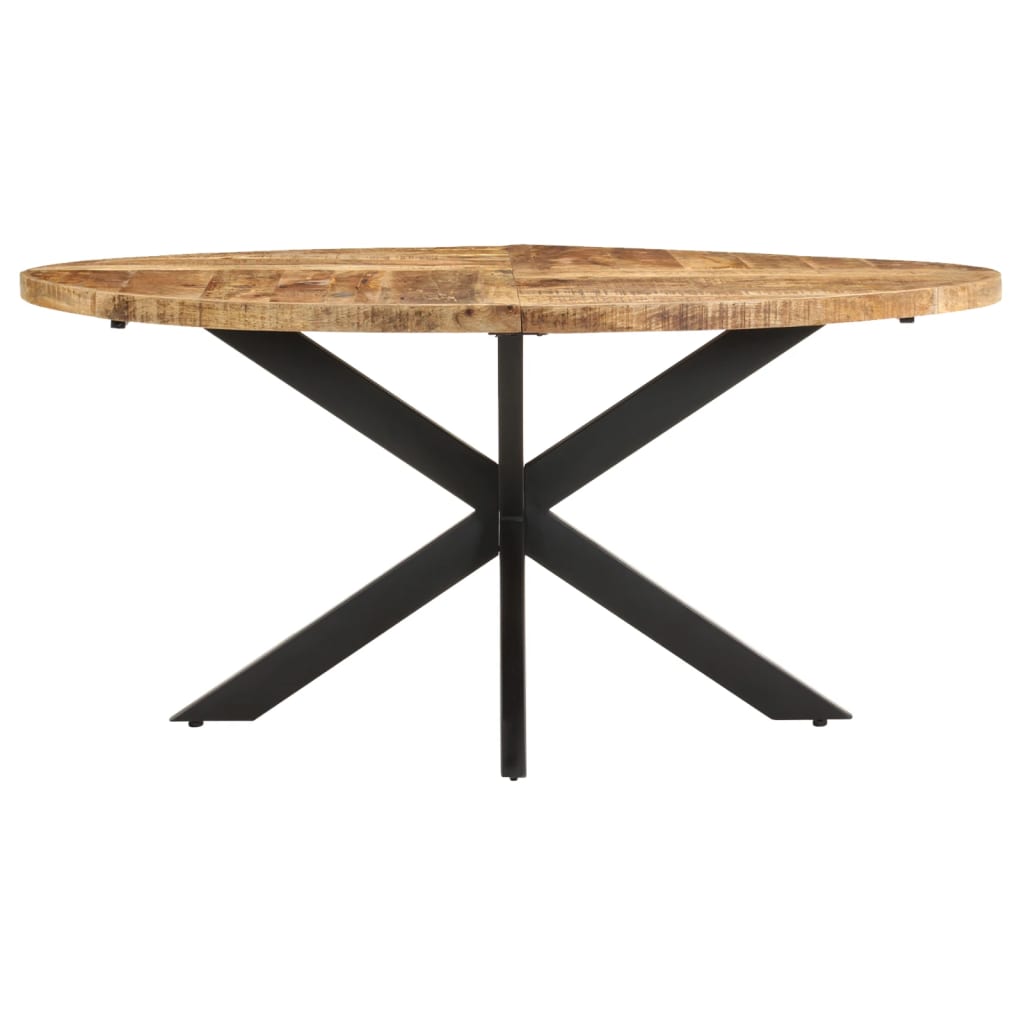 Dining Table 160x90x75 cm Rough Mango Wood - OLBRIT