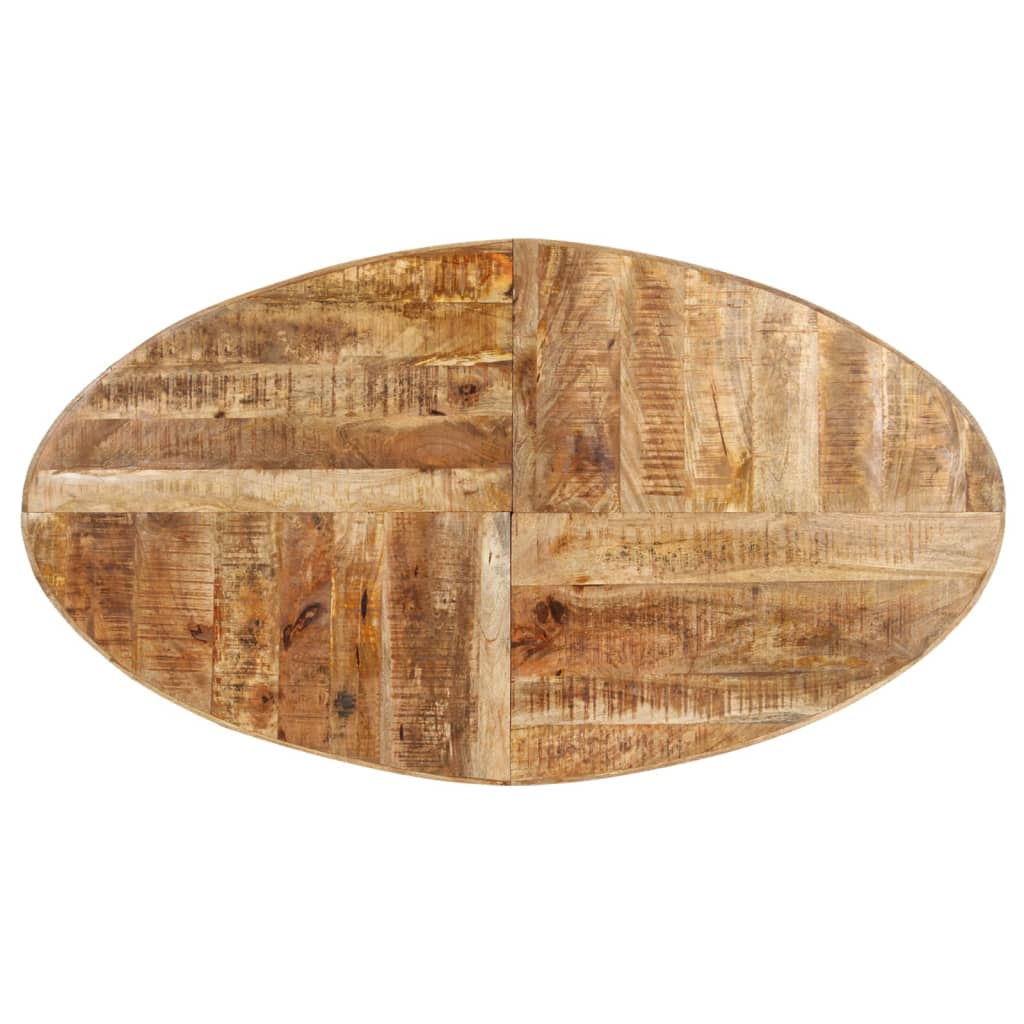 Dining Table 160x90x75 cm Rough Mango Wood - OLBRIT