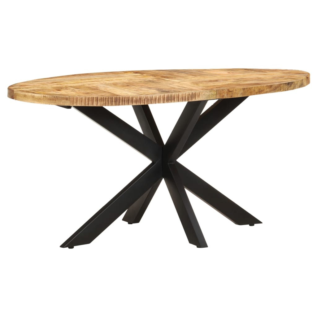 Dining Table 160x90x75 cm Rough Mango Wood - OLBRIT