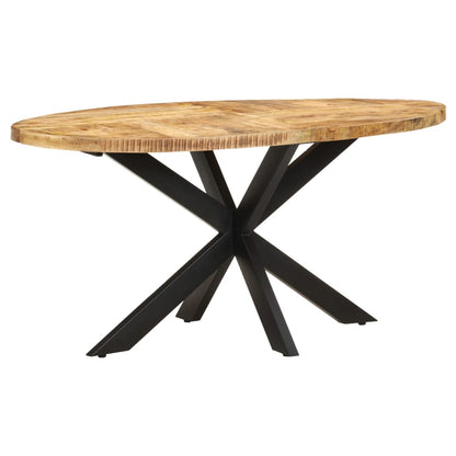 Dining Table 160x90x75 cm Rough Mango Wood - OLBRIT