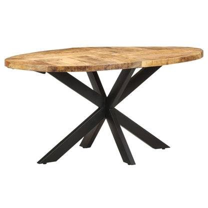 Dining Table 160x90x75 cm Rough Mango Wood - OLBRIT
