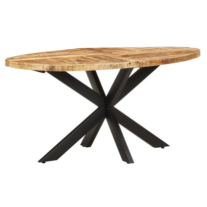 Dining Table 160x90x75 cm Rough Mango Wood - OLBRIT