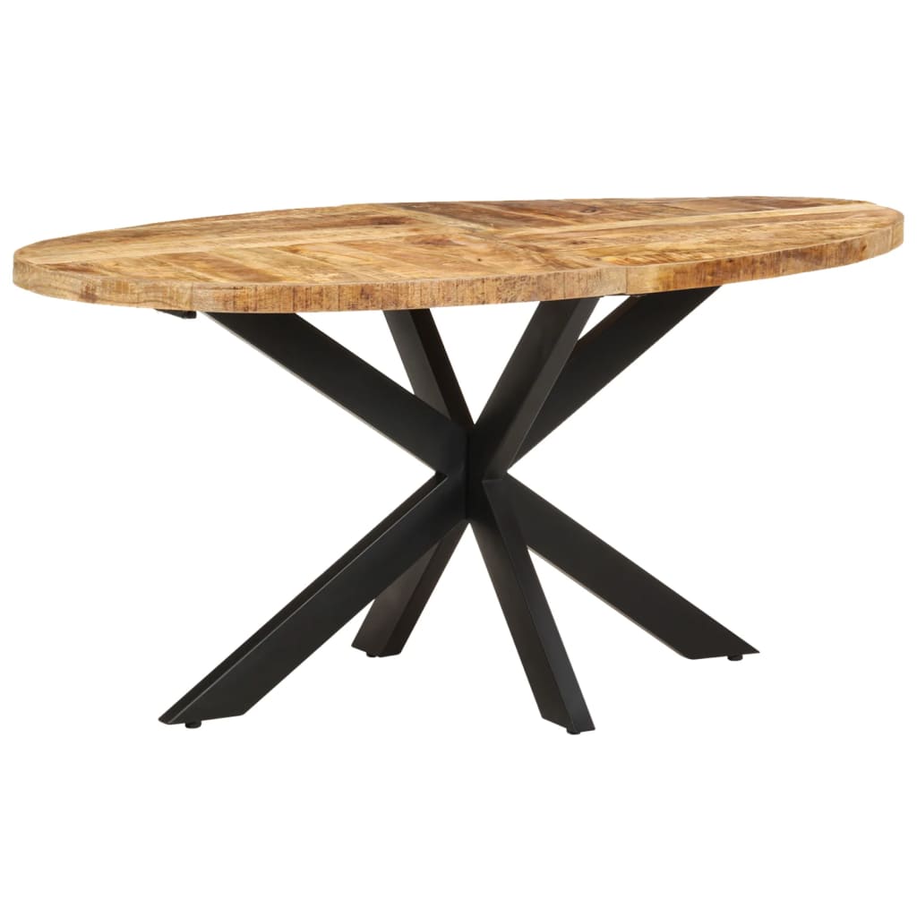 Dining Table 160x90x75 cm Rough Mango Wood - OLBRIT