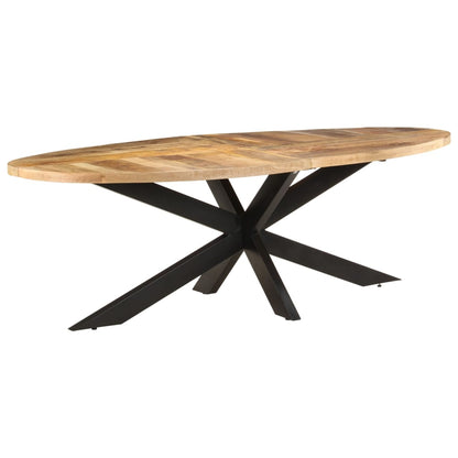 Dining Table 240x100x75 cm Rough Mango Wood - OLBRIT