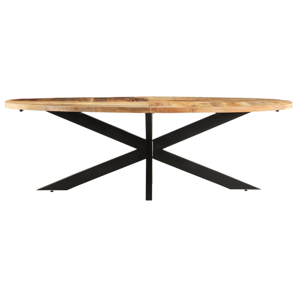 Dining Table 240x100x75 cm Rough Mango Wood - OLBRIT