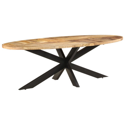 Dining Table 240x100x75 cm Rough Mango Wood - OLBRIT