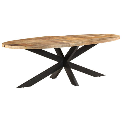 Dining Table 240x100x75 cm Rough Mango Wood - OLBRIT