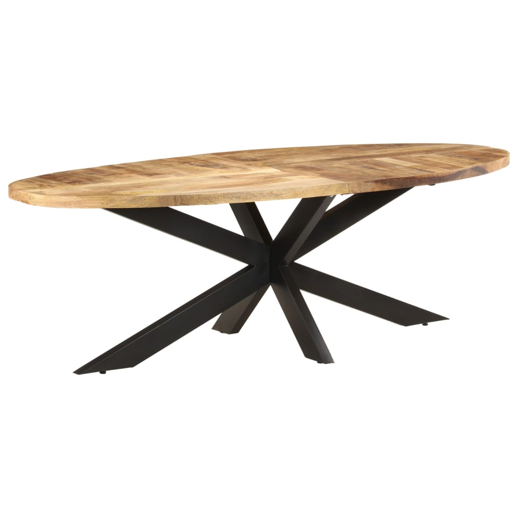 Dining Table 240x100x75 cm Rough Mango Wood - OLBRIT