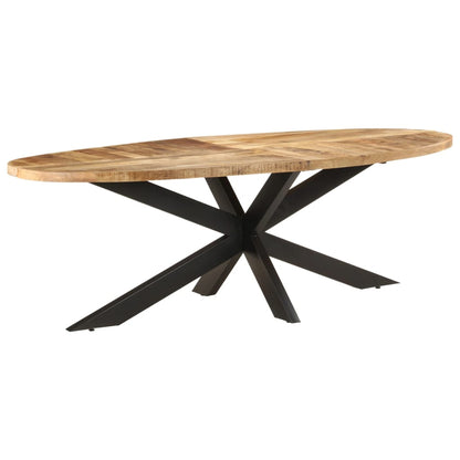 Dining Table 240x100x75 cm Rough Mango Wood - OLBRIT