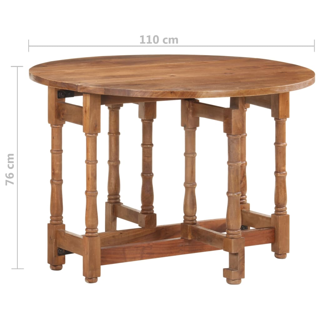 Dining Table Round 110x76 cm Solid Mango Wood - OLBRIT