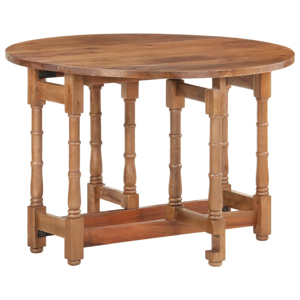 Dining Table Round 110x76 cm Solid Mango Wood - OLBRIT