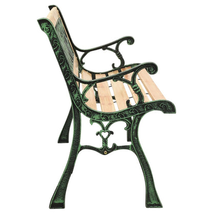 Garden Bench 122 cm Cast Iron and Solid Firwood - OLBRIT