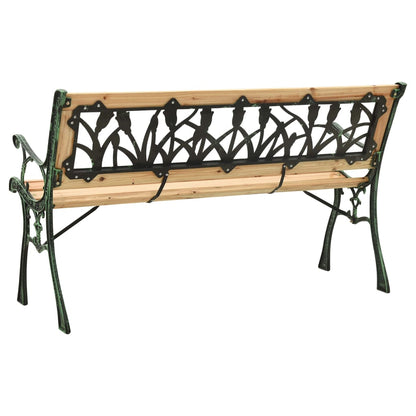 Garden Bench 122 cm Cast Iron and Solid Firwood - OLBRIT