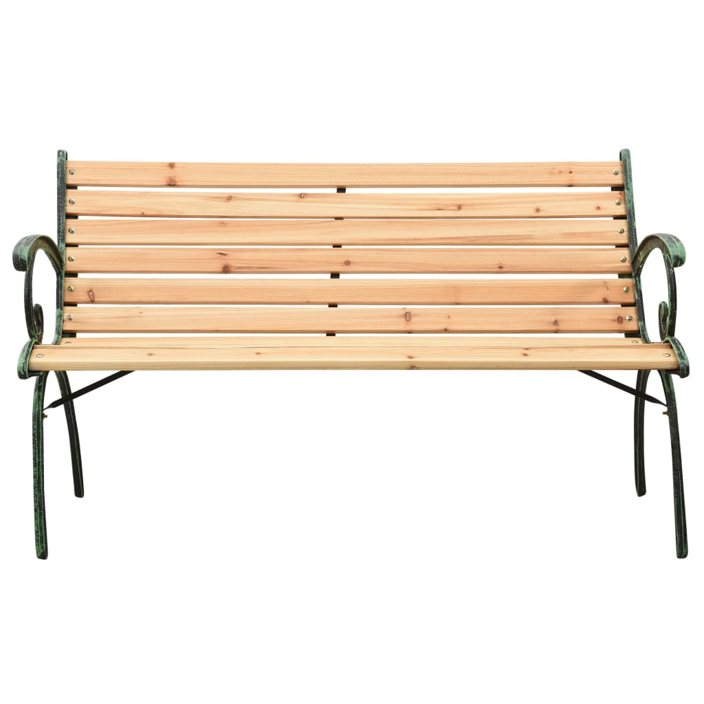 Garden Bench 123 cm Cast Iron and Solid Firwood - OLBRIT