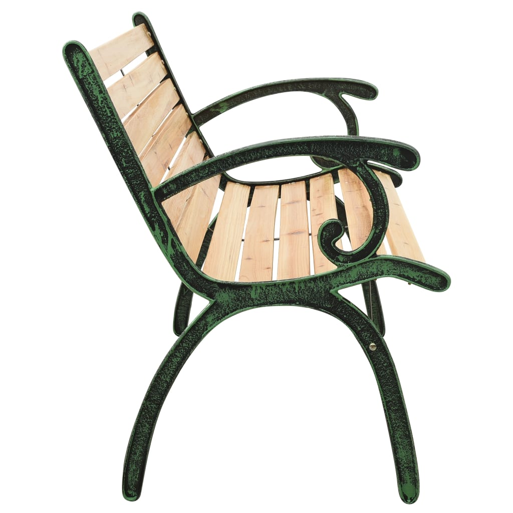 Garden Bench 123 cm Cast Iron and Solid Firwood - OLBRIT