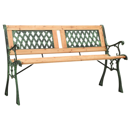 Garden Bench 122 cm Cast Iron and Solid Firwood - OLBRIT