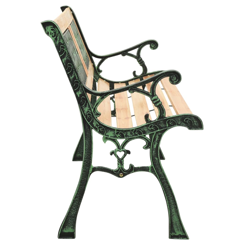 Garden Bench 122 cm Cast Iron and Solid Firwood - OLBRIT