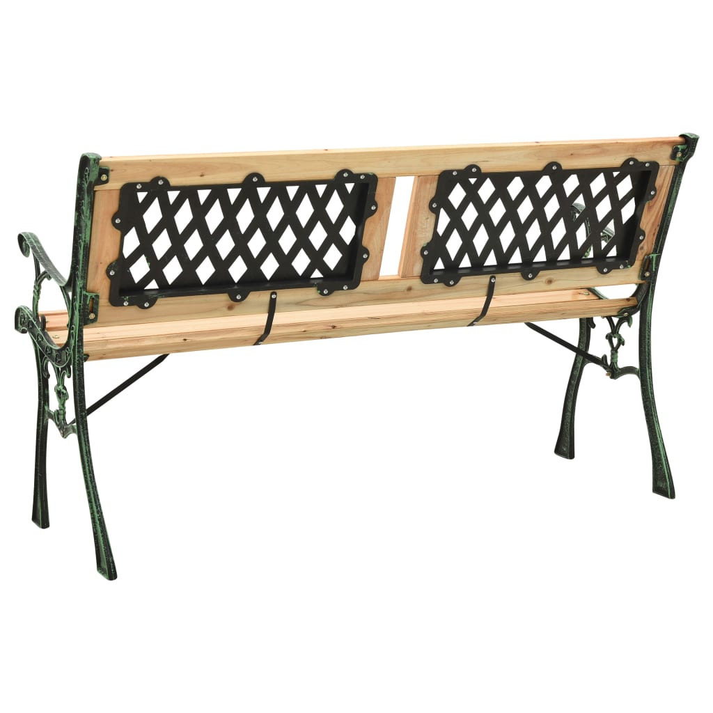 Garden Bench 122 cm Cast Iron and Solid Firwood - OLBRIT