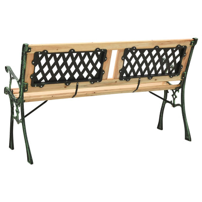 Garden Bench 122 cm Cast Iron and Solid Firwood - OLBRIT